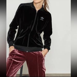 Adidas OG Velour Black Tracksuit Jacket & Pant Size M